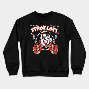 band cat and guitars music Crewneck Sweatshirt